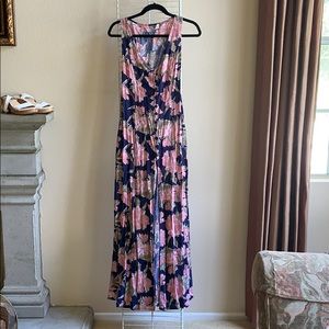Urban outfitters Navy maxi dress w pink florals